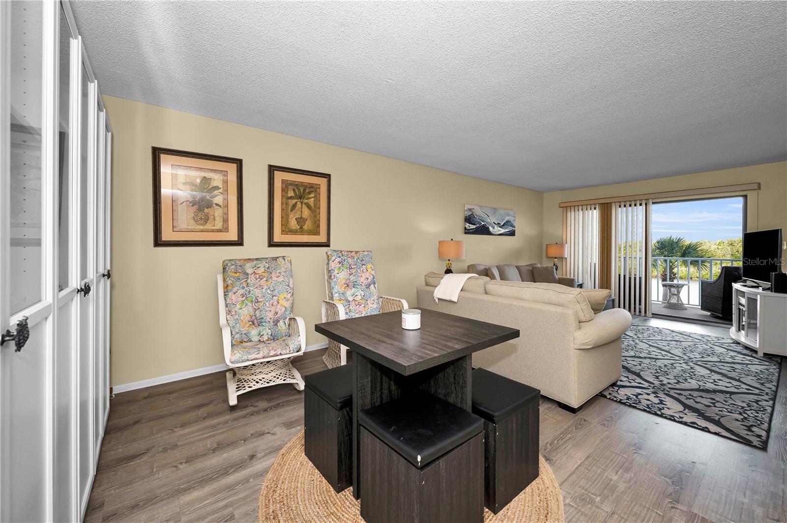 Living Room / Great Room looking out to the balcony