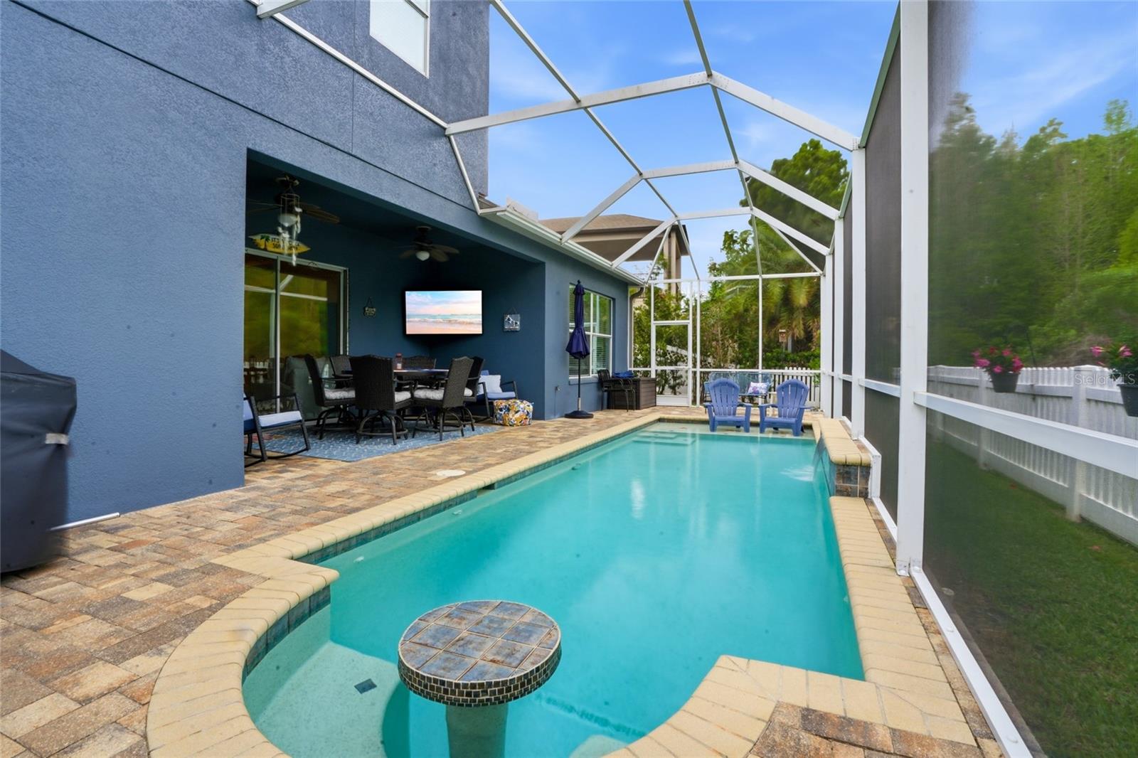 the pool is so inviting and private