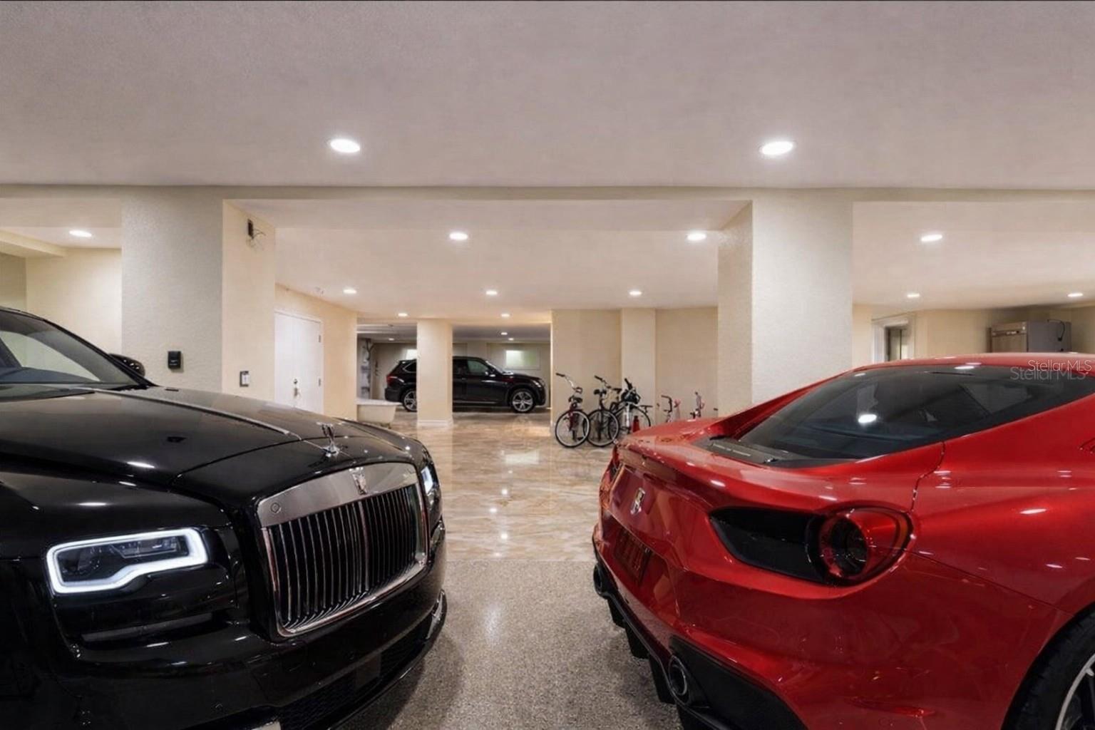 Room for 2 cars on the left garage.