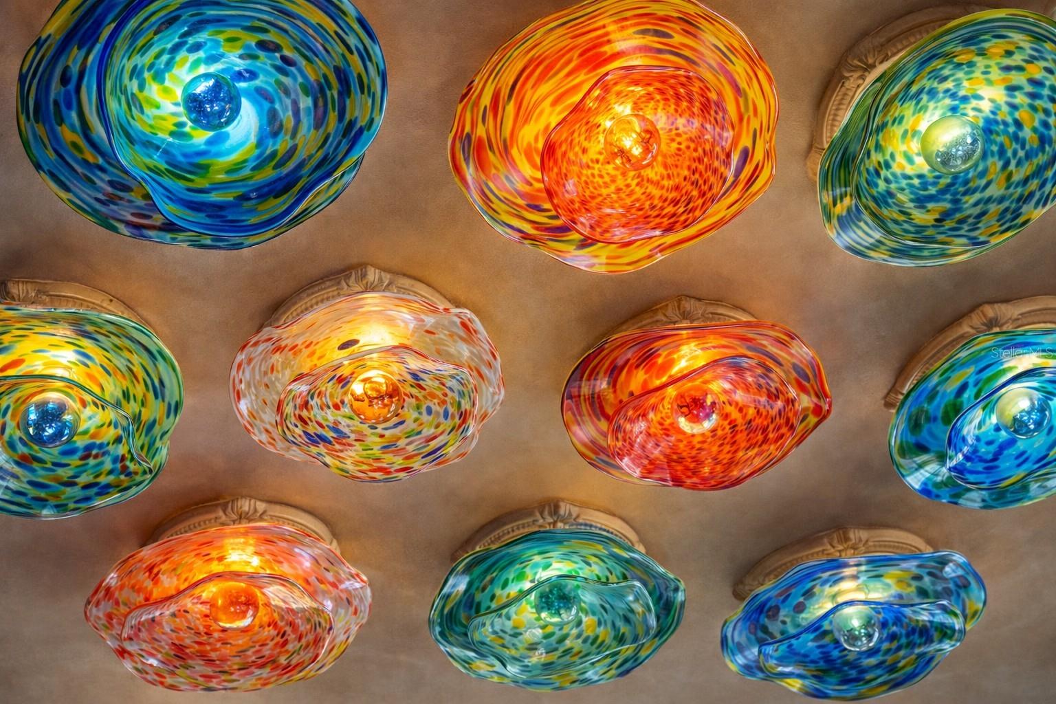Custom hand-blown glass installation—truly one of a kind.