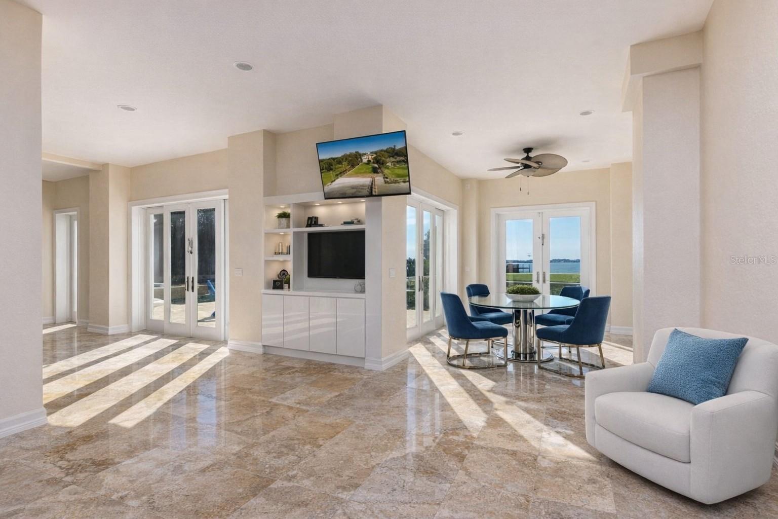 Over 5,000 sq ft of beautifully finished lower level space with marble flooring throughout.