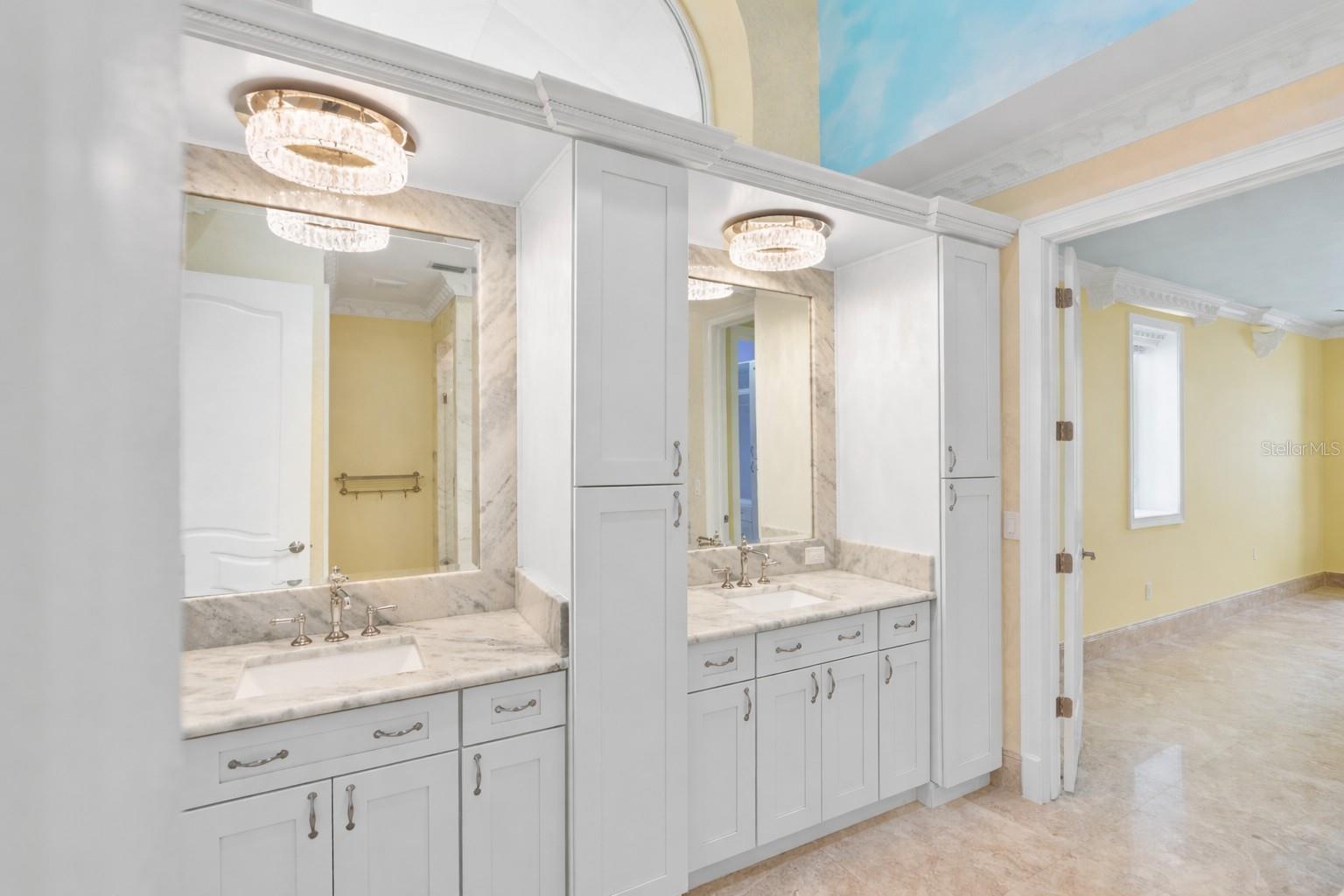 Large upstairs guest suites with bedroom, bathrooms and never used closets, over 1000 SF.