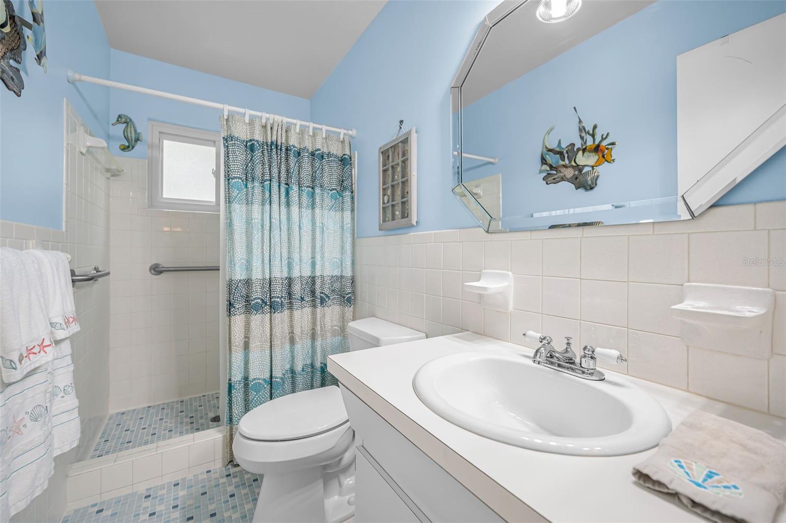 Sparkling Blue Primary Bathroom