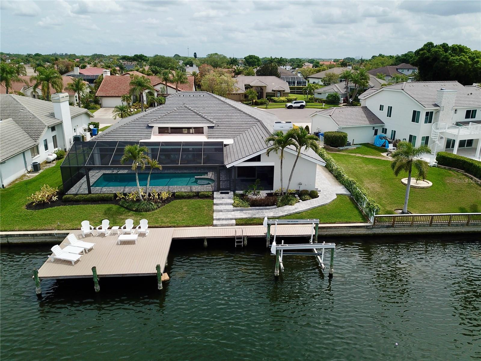 Drone of the back of the home