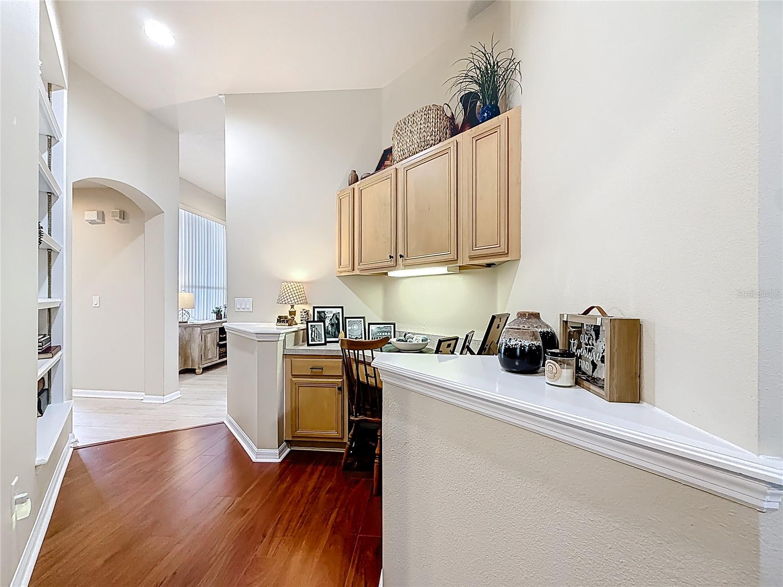 Hallway with Built-in Organizational Area
