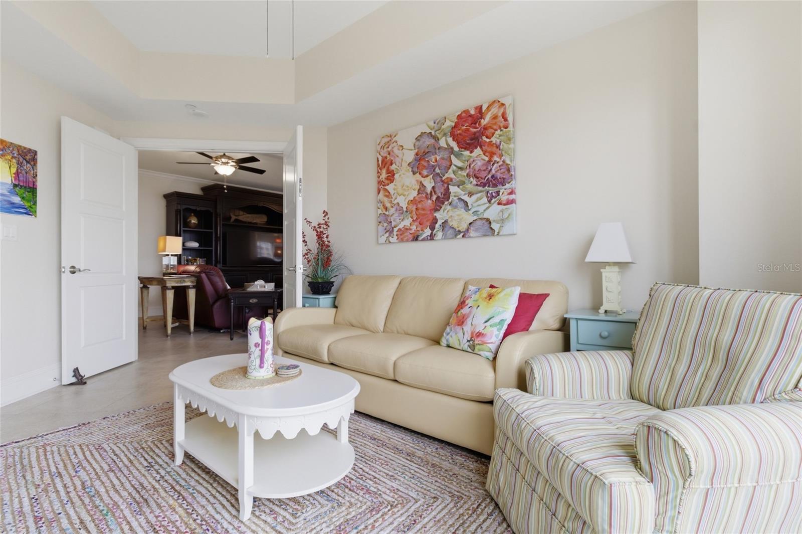 Or could serve as a den or flex space. Double doors provide privacy.