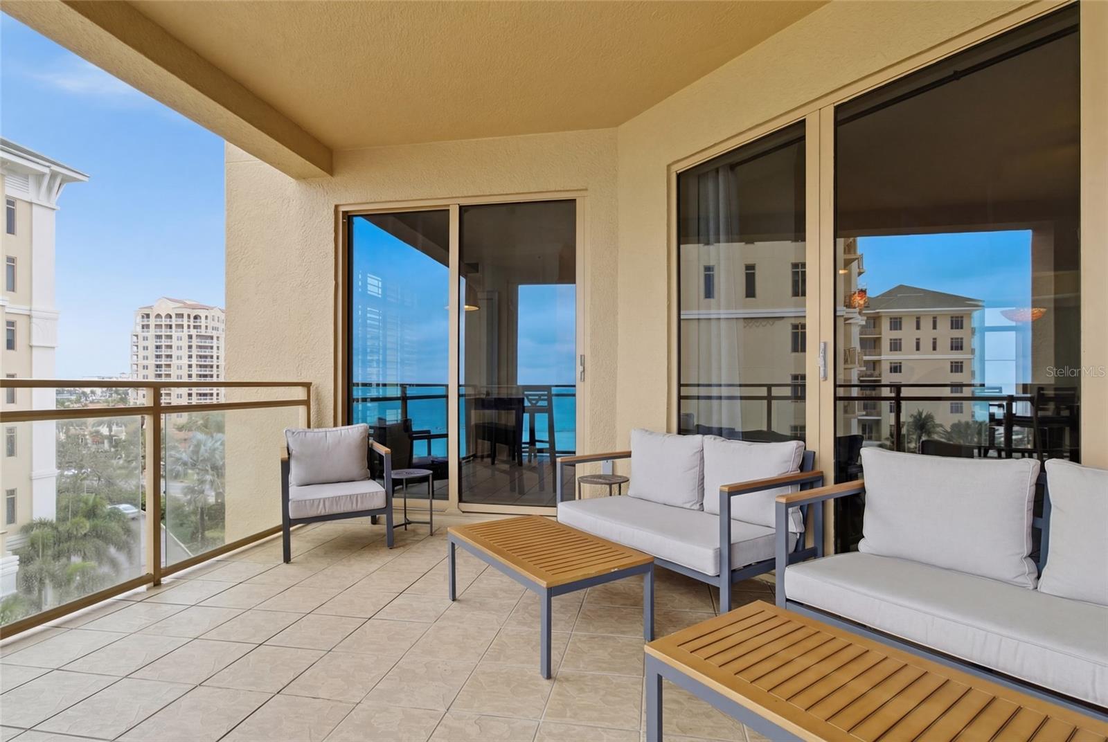 Private terrace overlooking the Gulf and sandy beaches