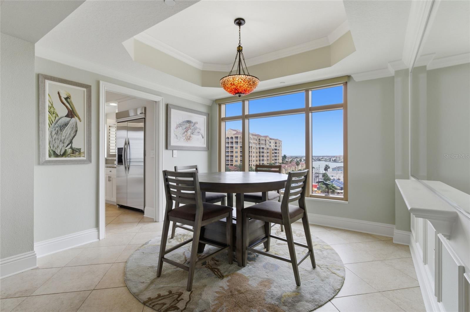 Spacious dining room overlooking the intercoastal.