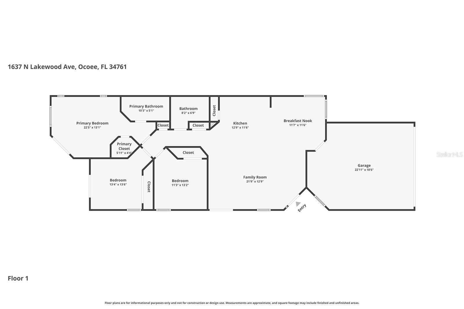 1637 N LAKEWOOD AVE, OCOEE, FL, 34761