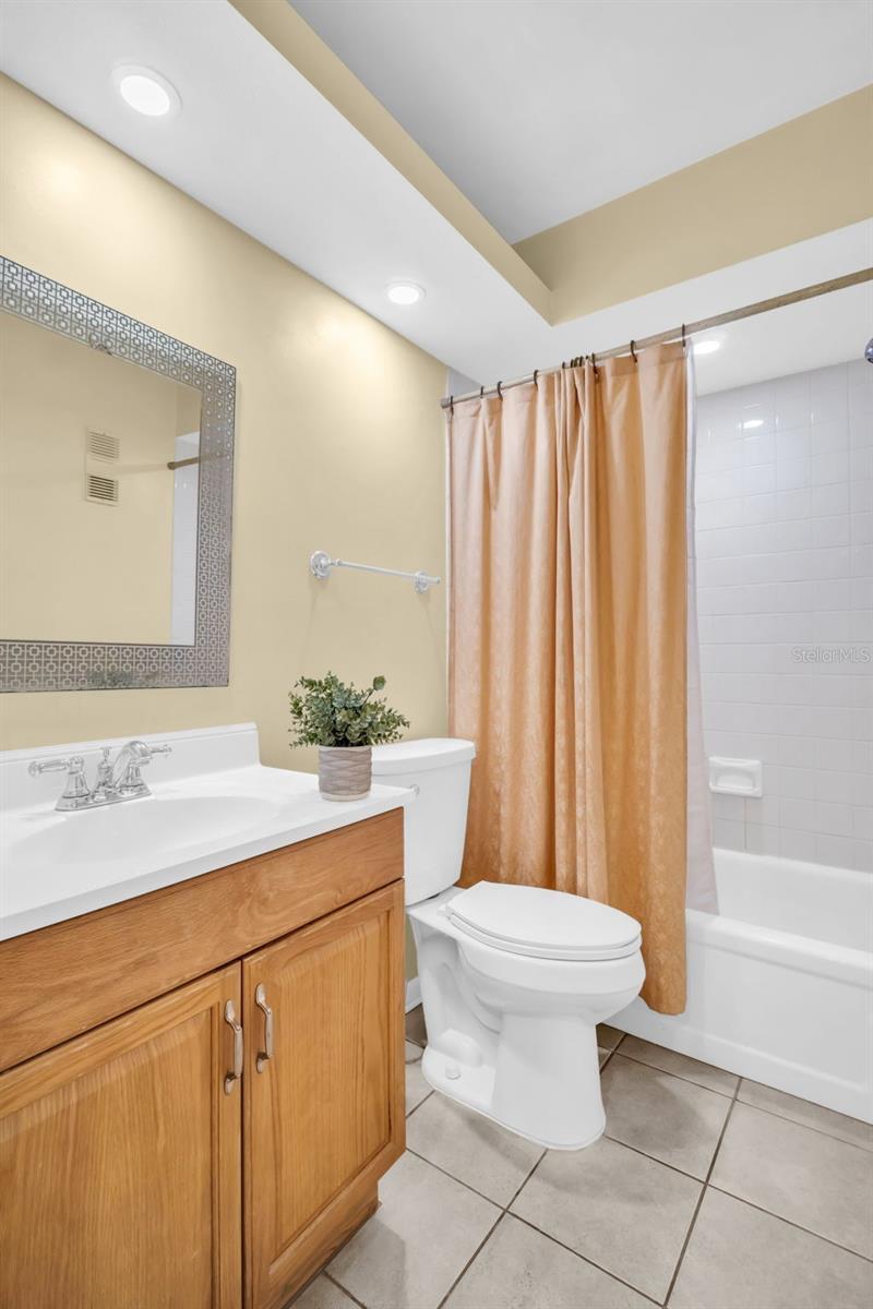 Updated hall bath with tub/shower combo~