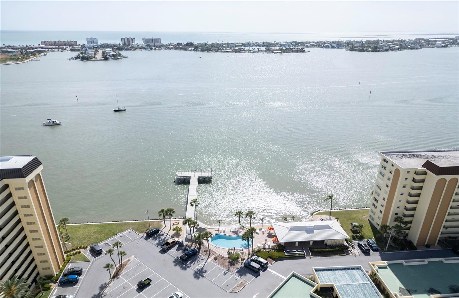 2nd pool, pier, Intracoastal waterway, Continental on Left, view due West