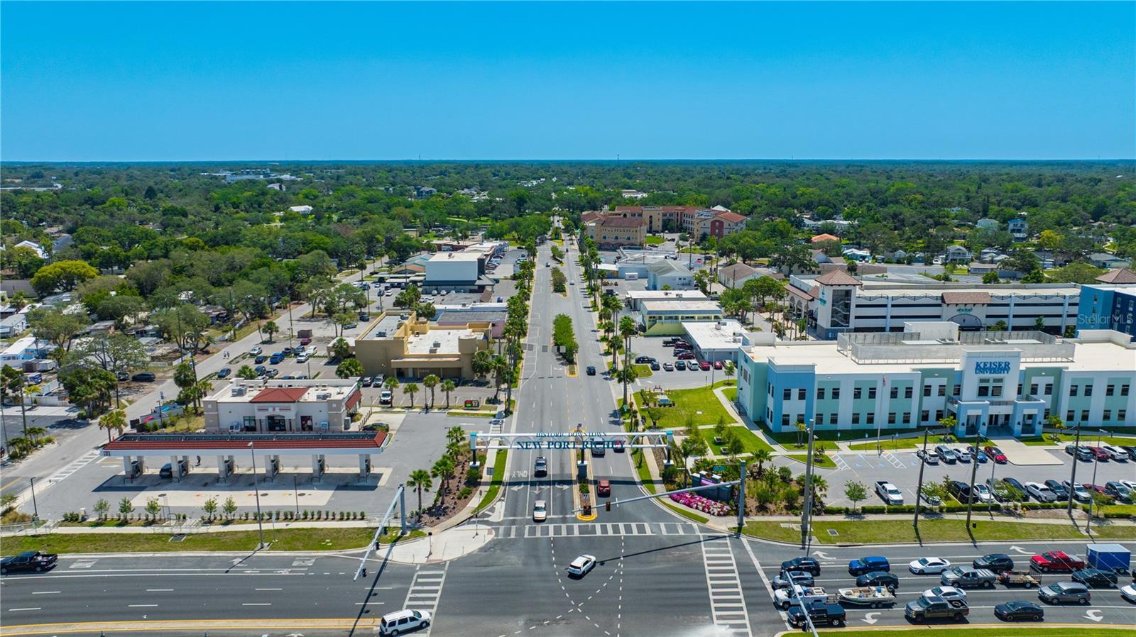 Aerial view of the City of New Port Richey, FL