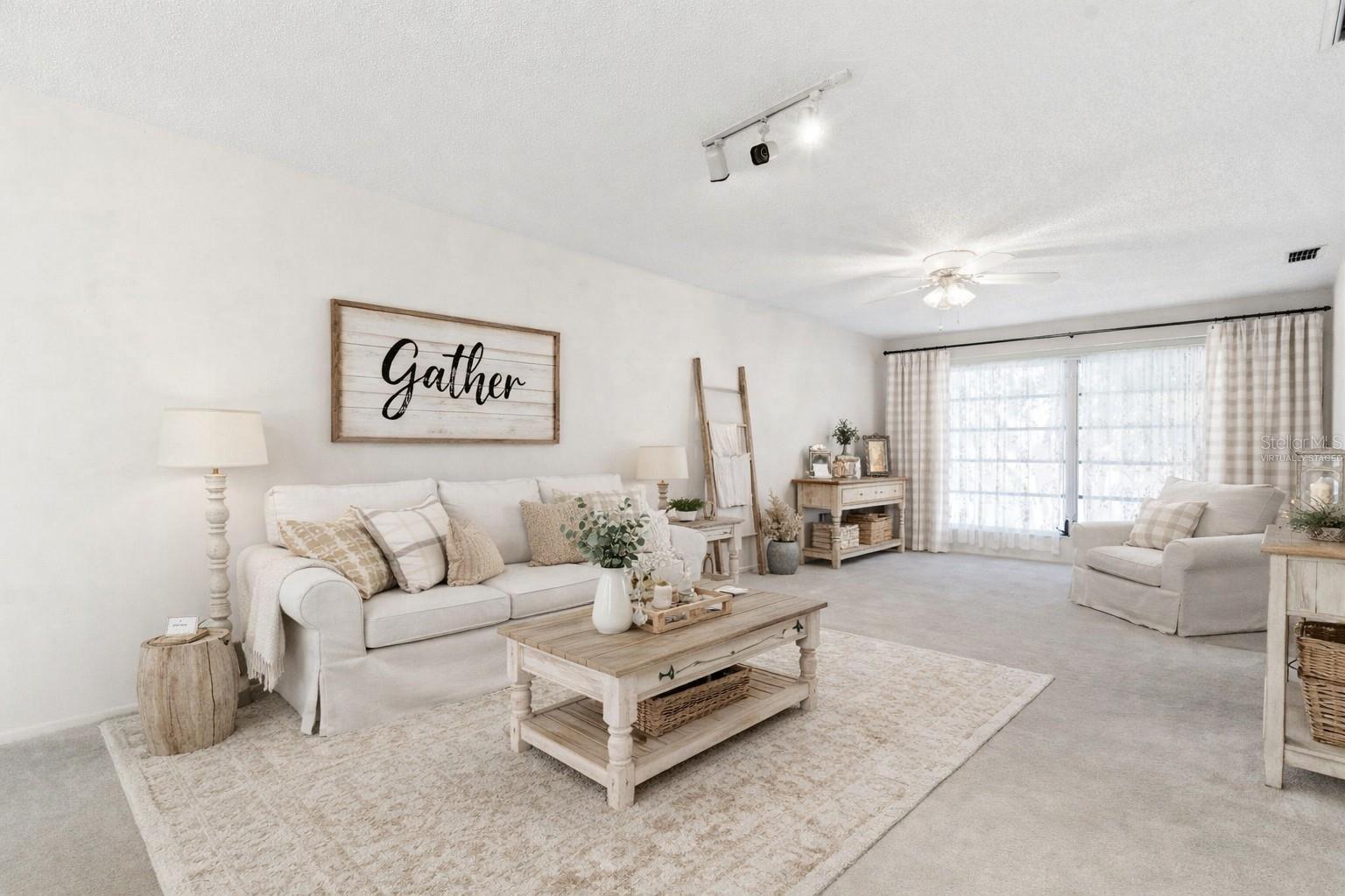 Virtually staged living room.