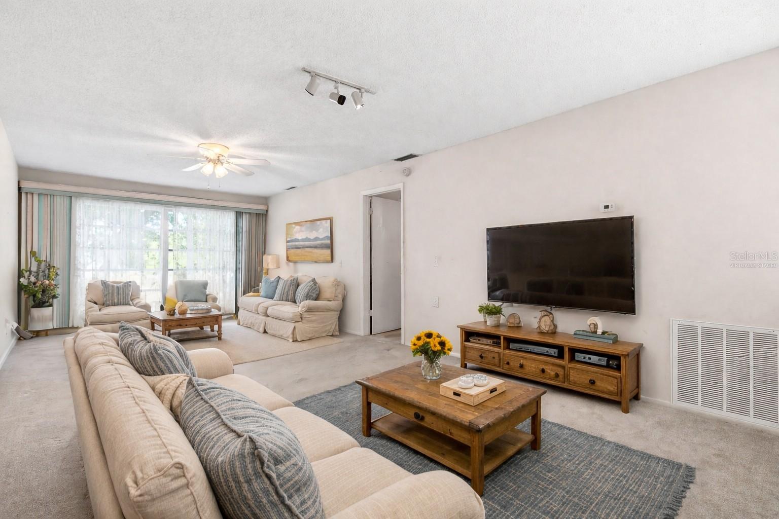 Virtually staged living room.