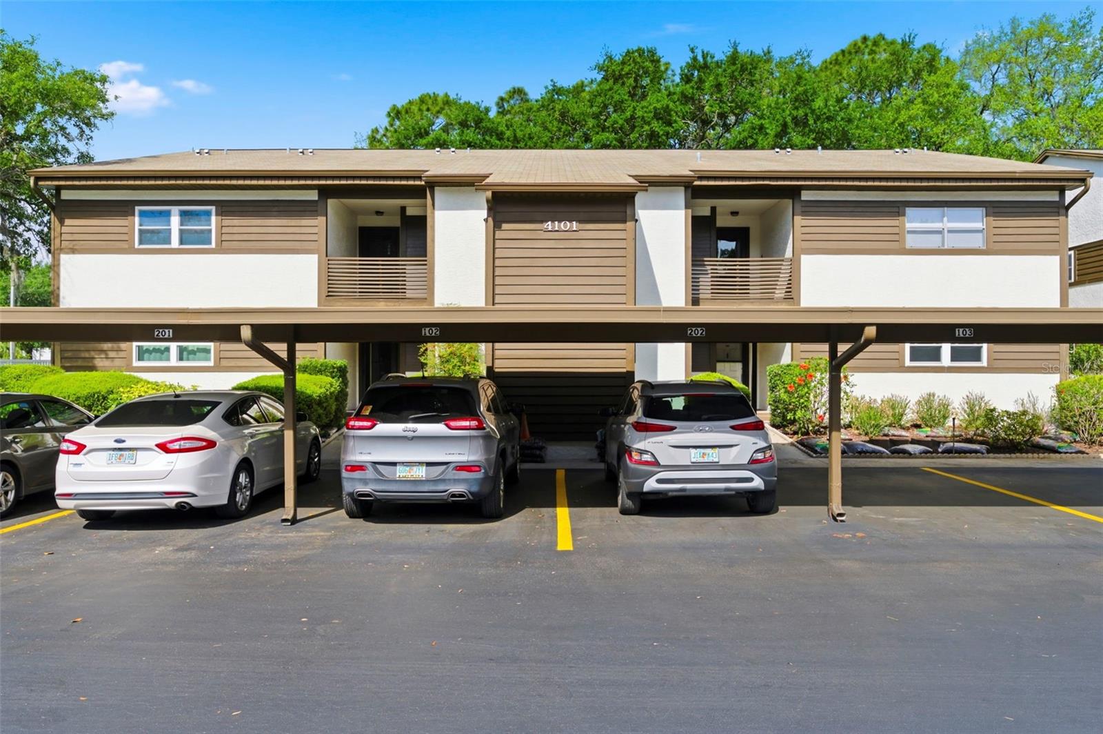 Enjoy covered carport parking.