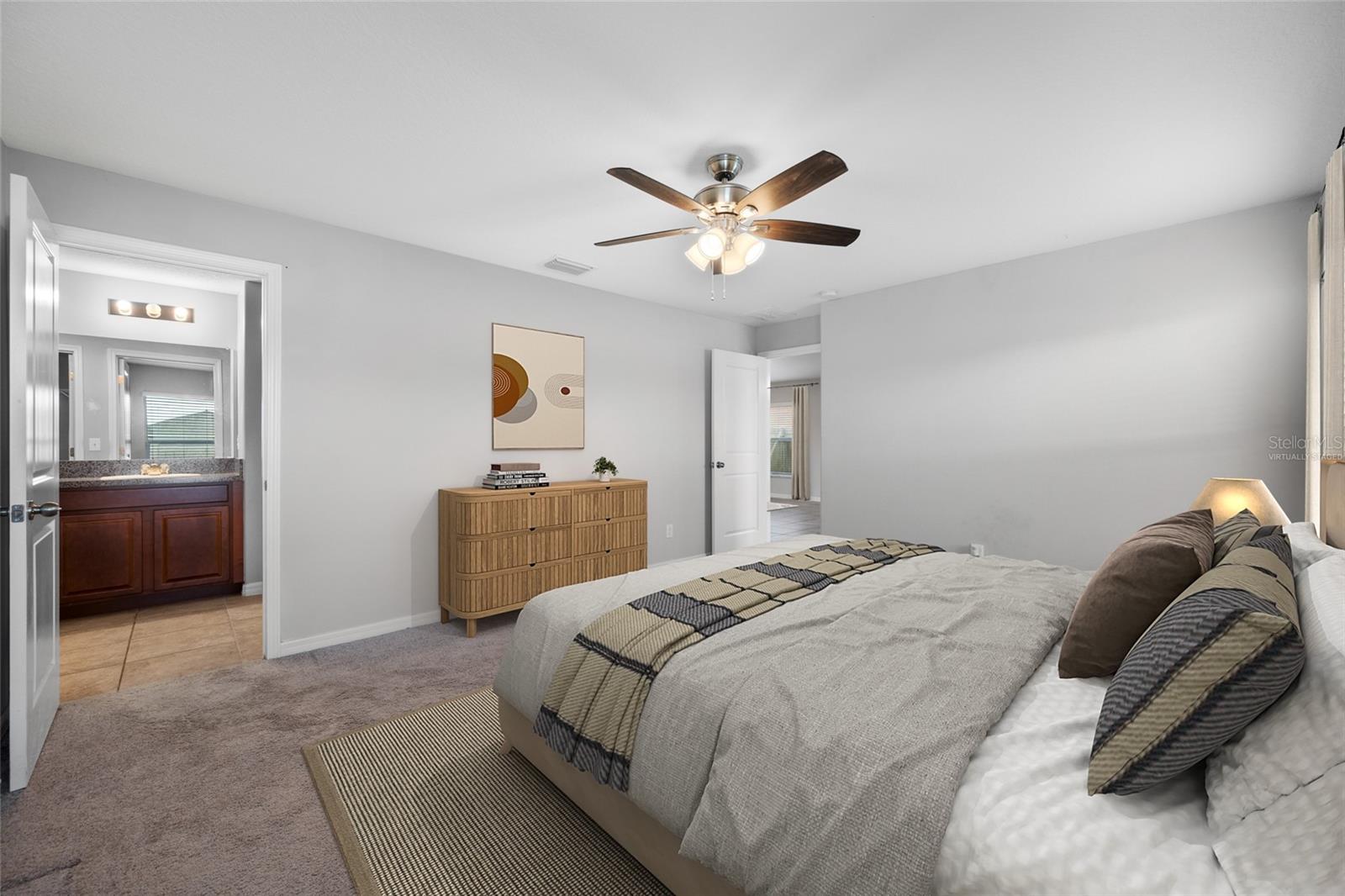 Virtually Staged Primary Bedroom