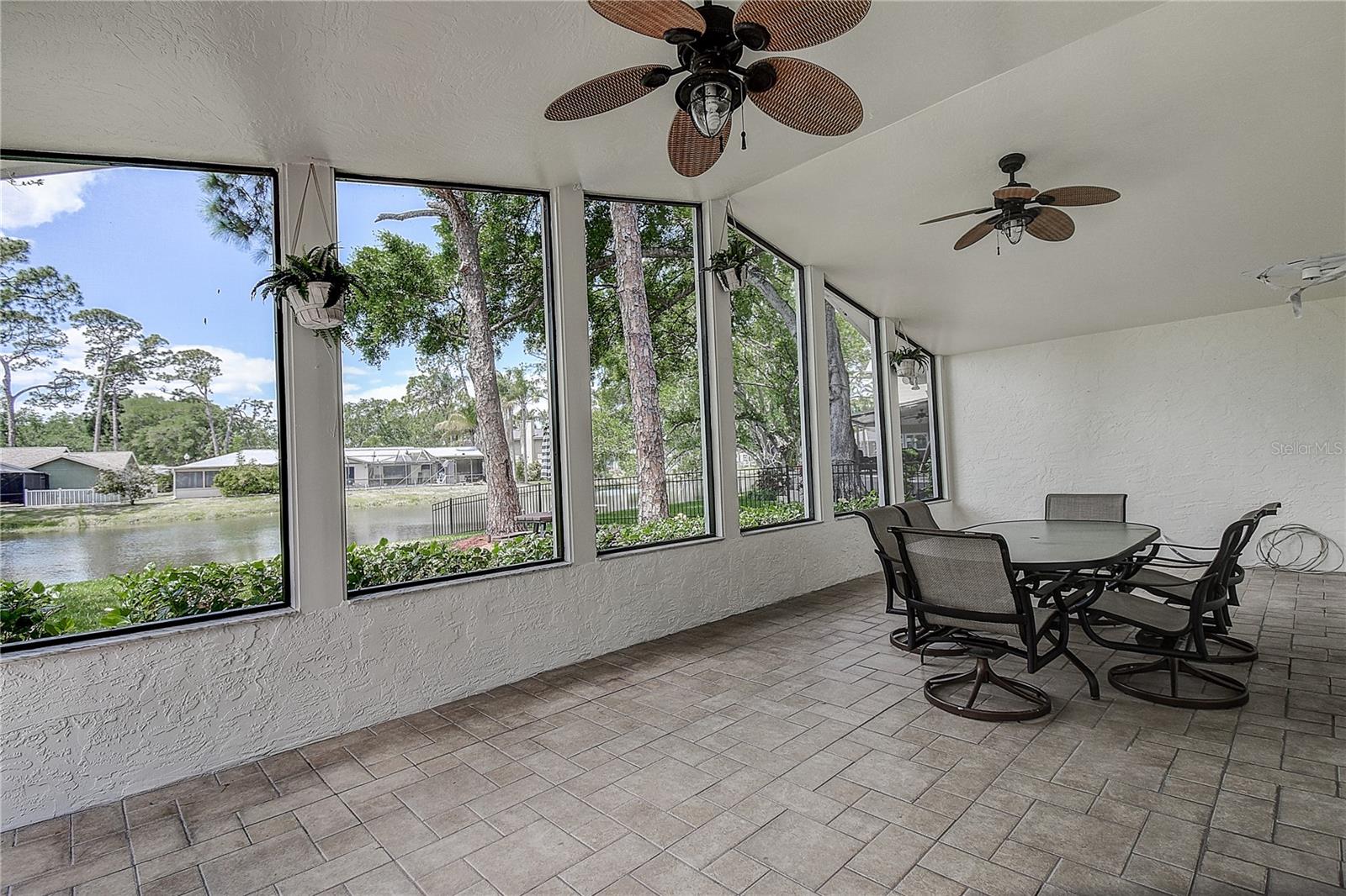 Screened Lanai with lake views