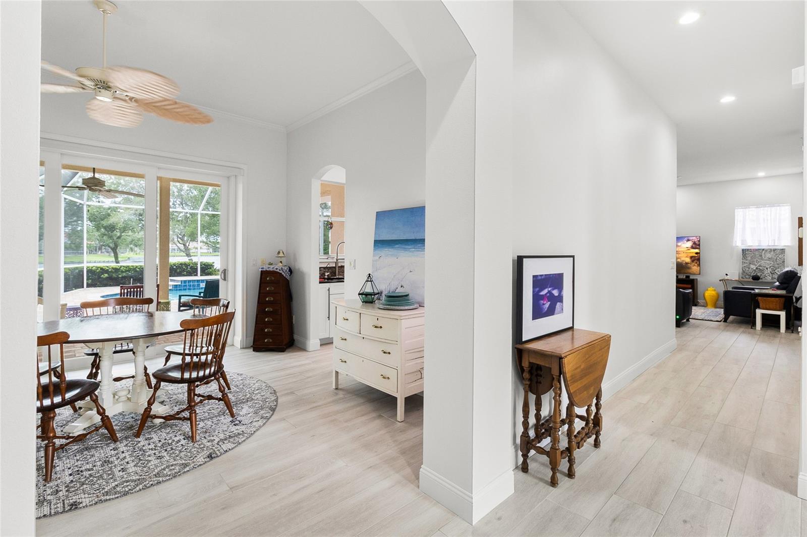 The multitude of windows and doors allow plenty of sunlight to stream in