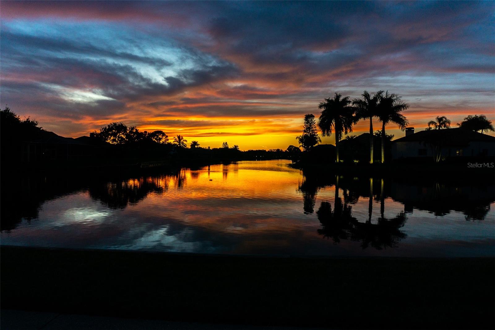 View of the lake at sunset