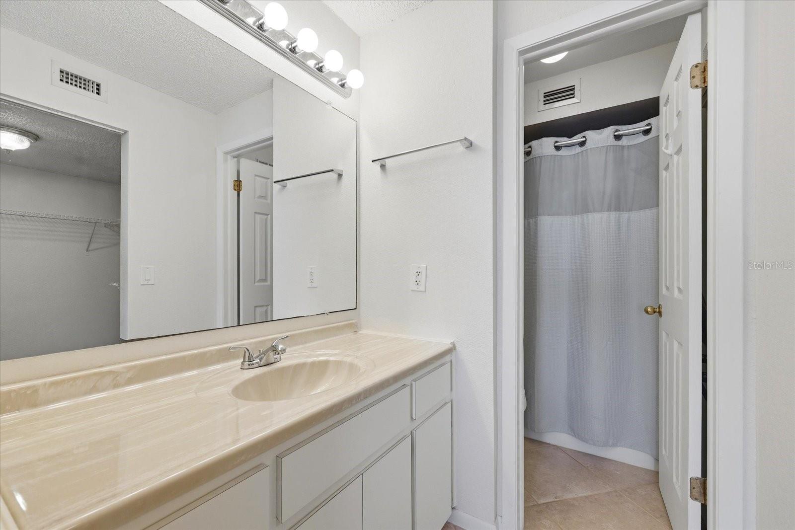 Primary bathroom with walk-in shower