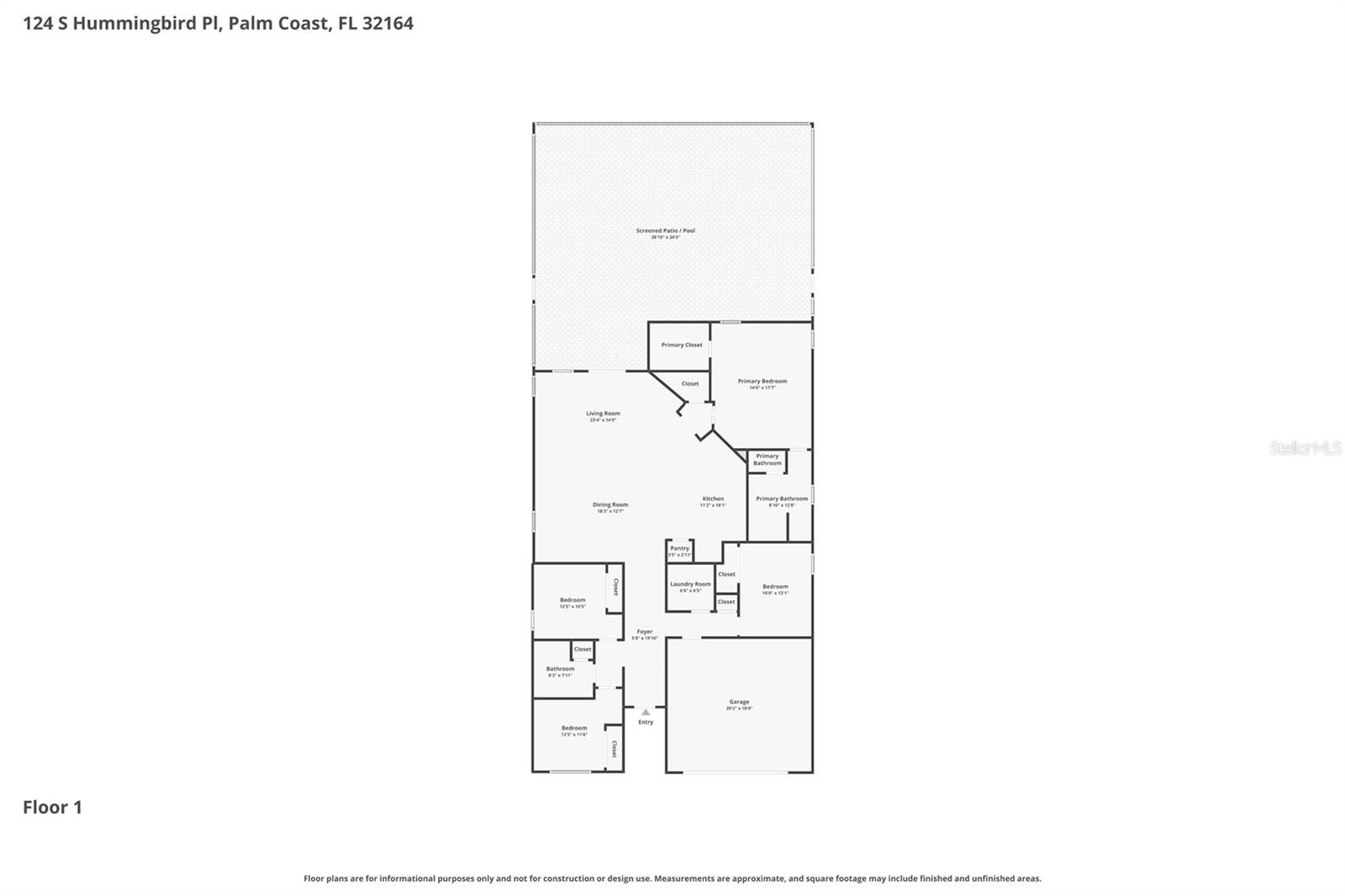 124 S HUMMINGBIRD PL, PALM COAST, FL, 32164