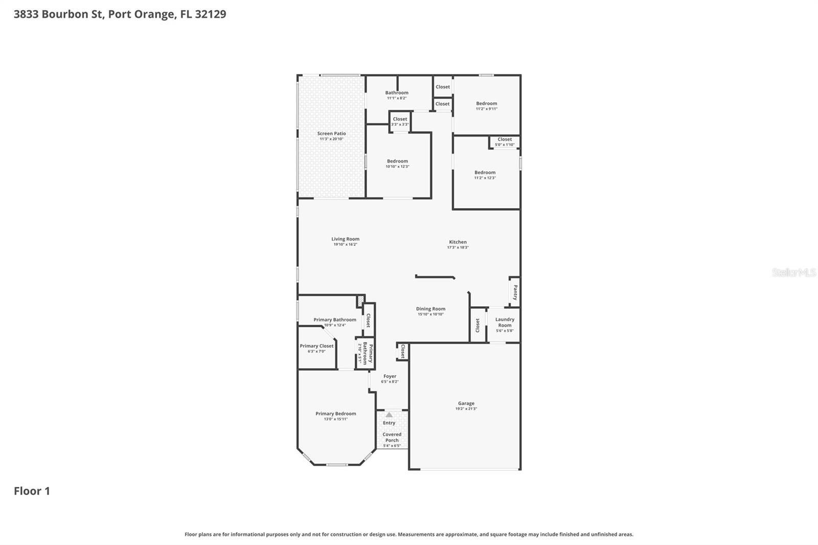 3833 BOURBON ST, PORT ORANGE, FL, 32129