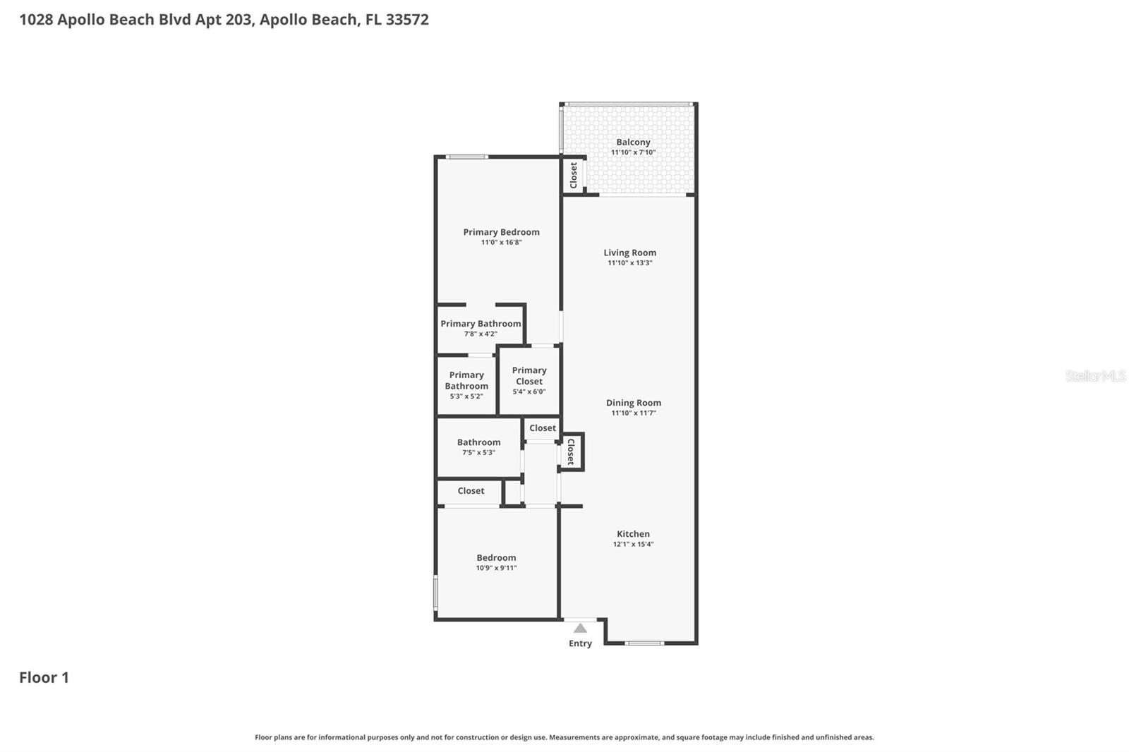 1028 APOLLO BEACH BLVD #203, APOLLO BEACH, FL, 33572