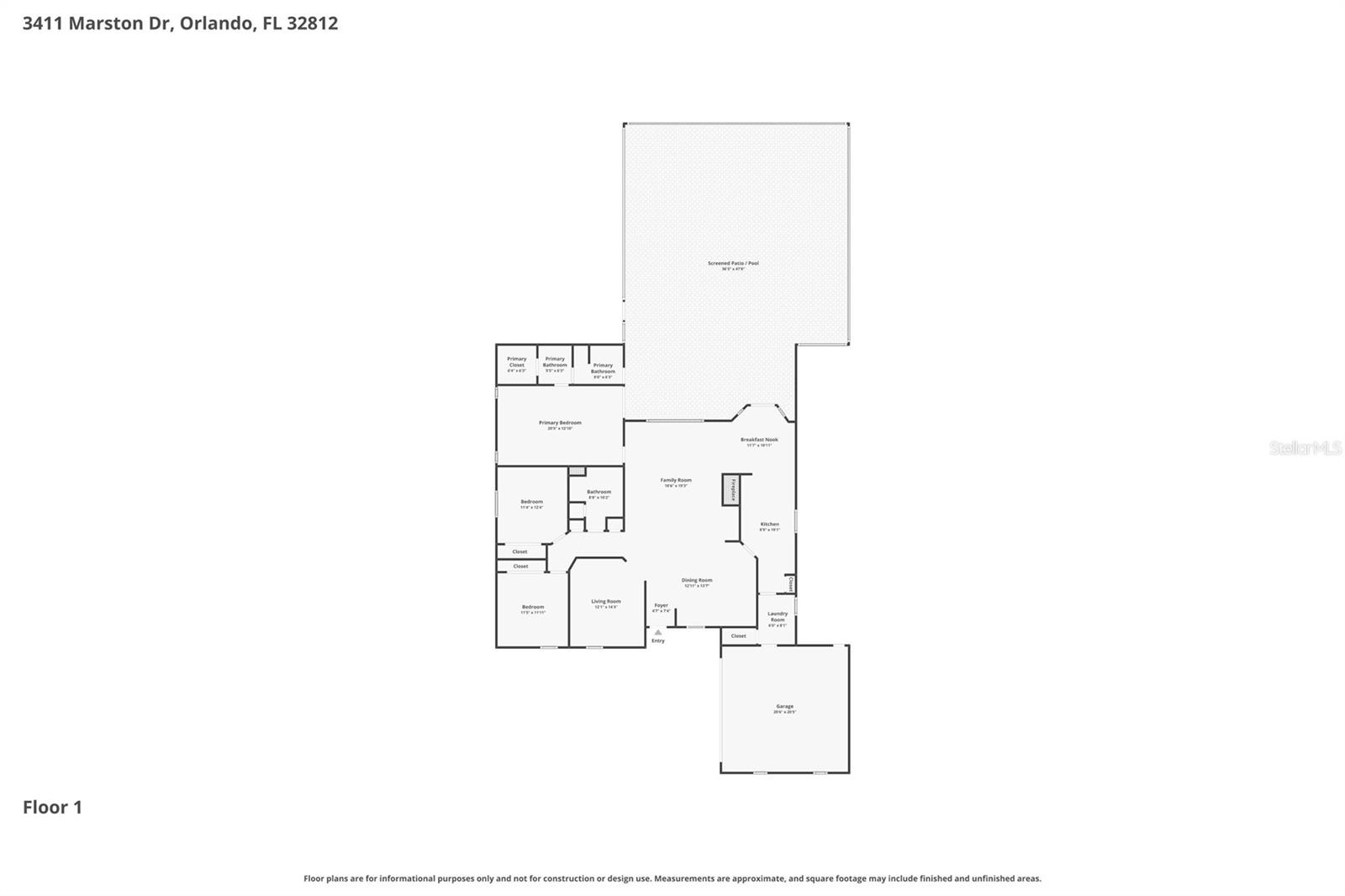 3411 MARSTON DR, ORLANDO, FL, 32812