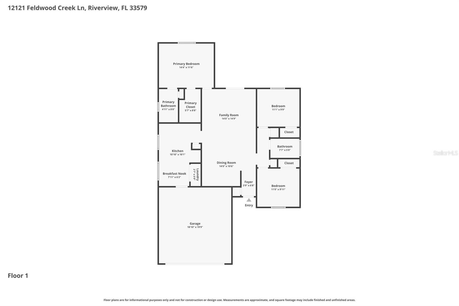 12121 FELDWOOD CREEK LN, RIVERVIEW, FL, 33569