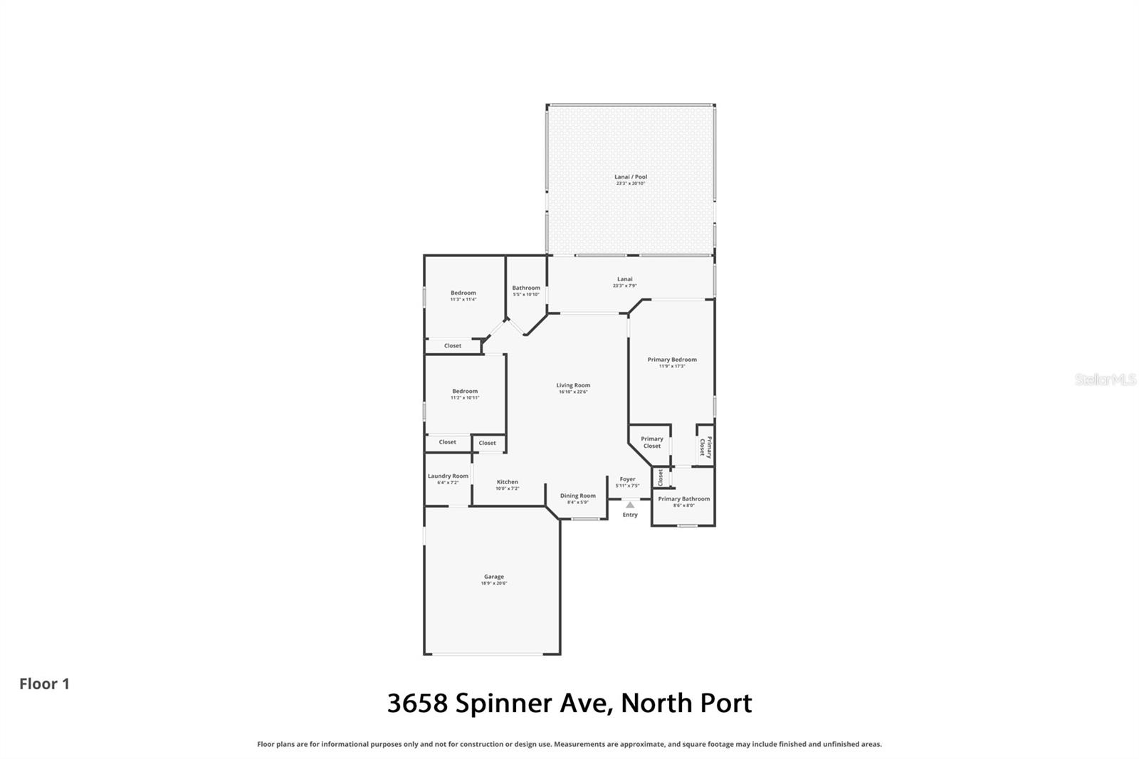 3658 SPINNER AVE, NORTH PORT, FL, 34286