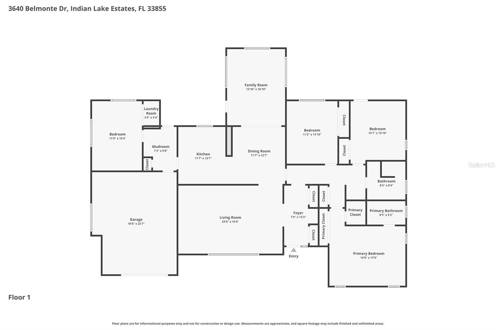 3640 BELMONTE DR, INDIAN LAKE ESTATES, FL, 33855