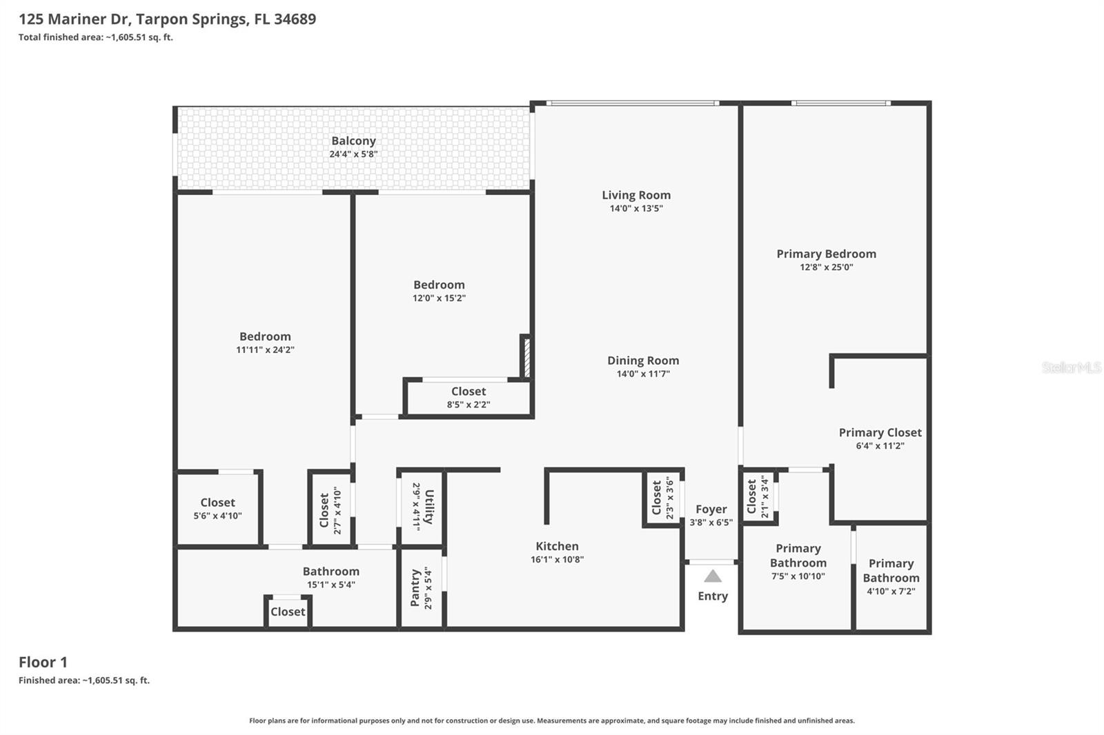 125 MARINER DR #125, TARPON SPRINGS, FL, 34689