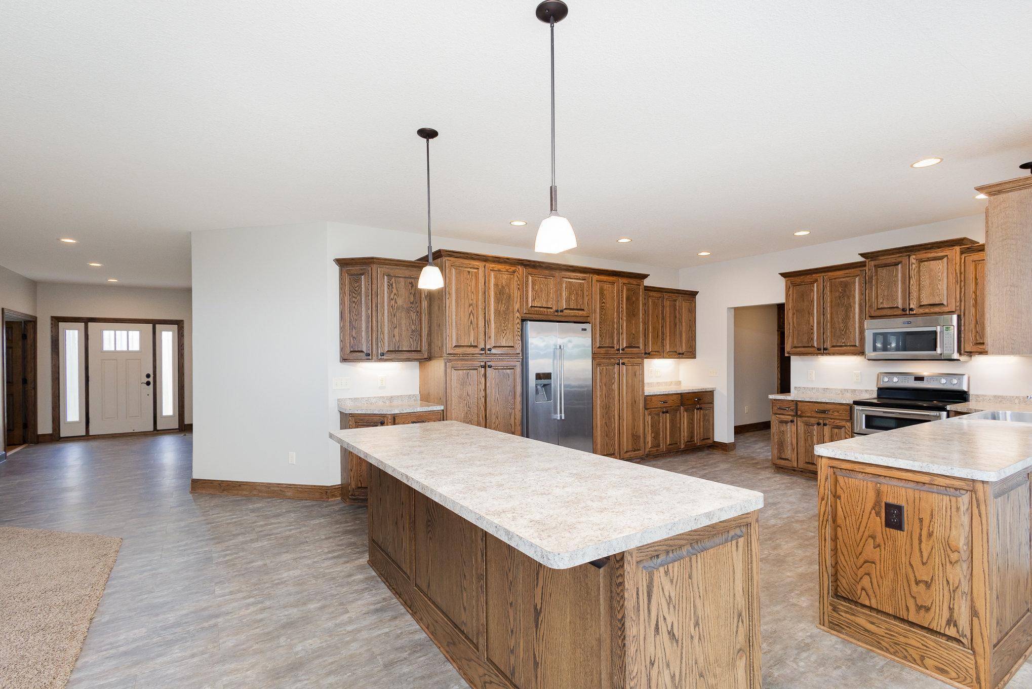 Huge kitchen island and breakfast bar
