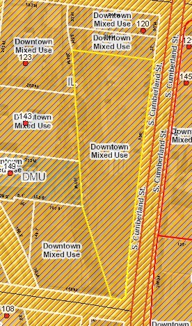 Zoned Downtown Mixed Use 'DMU'