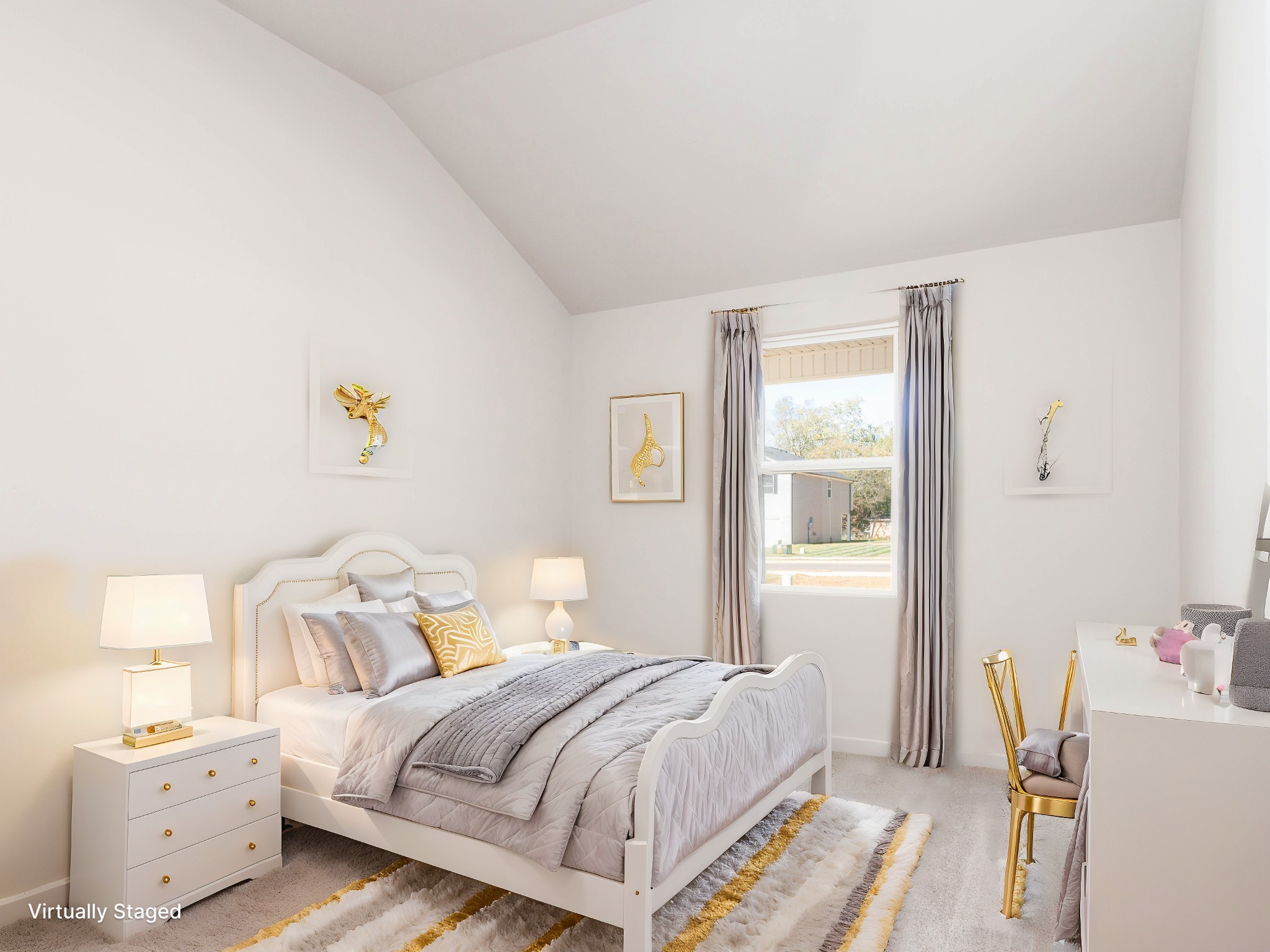 Virtually Staged Bedroom #3. Pictures are of a similar floorplan that was built previously. Representation ONLY. Buyer/Buyer's Agent to verify selections.