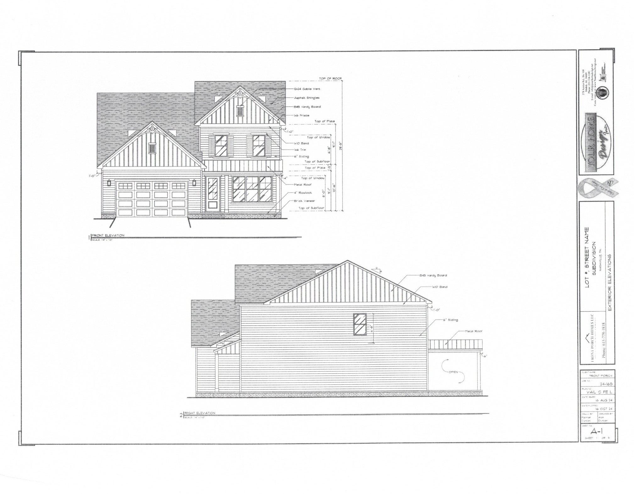 Architechtural drawing of the Vail Floor Plan selected for this homesite.
