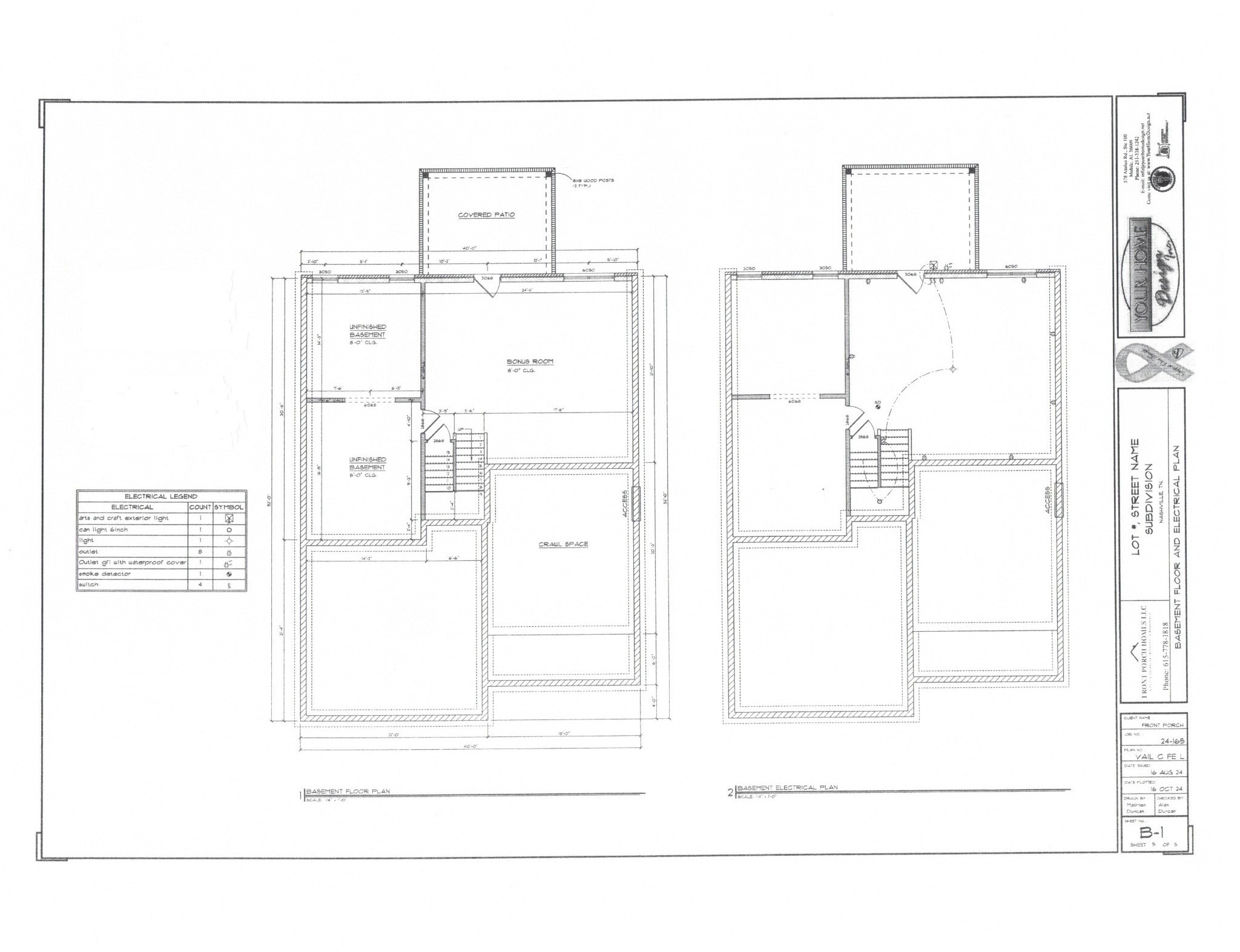 Architechtural drawing of the Vail Floor Plan selected for this homesite