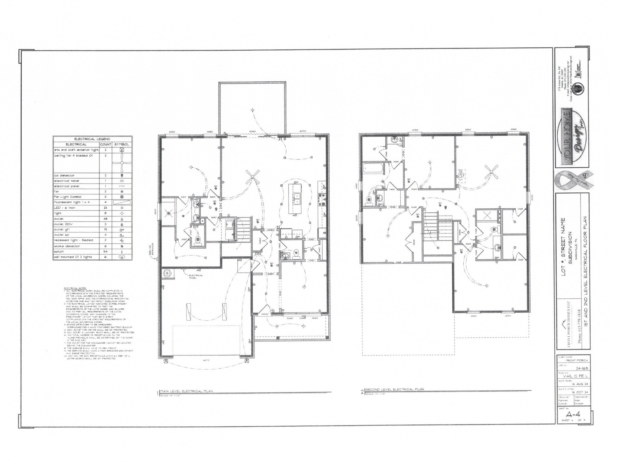 Architechtural drawing of the Vail Floor Plan selected for this homesite