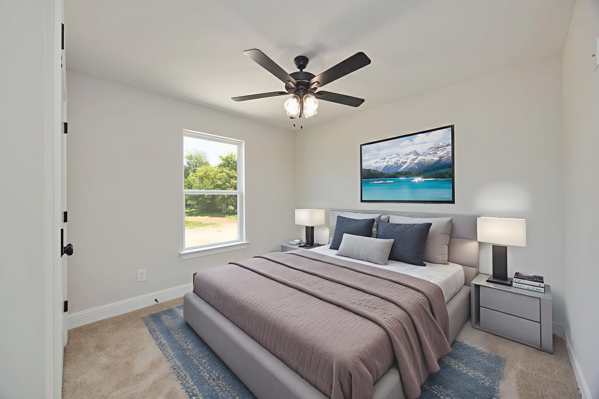 Virtually staged Guest Bedroom