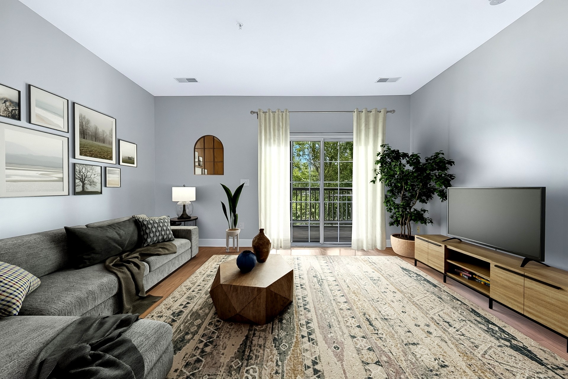 This is a virtually staged photo of the living room.