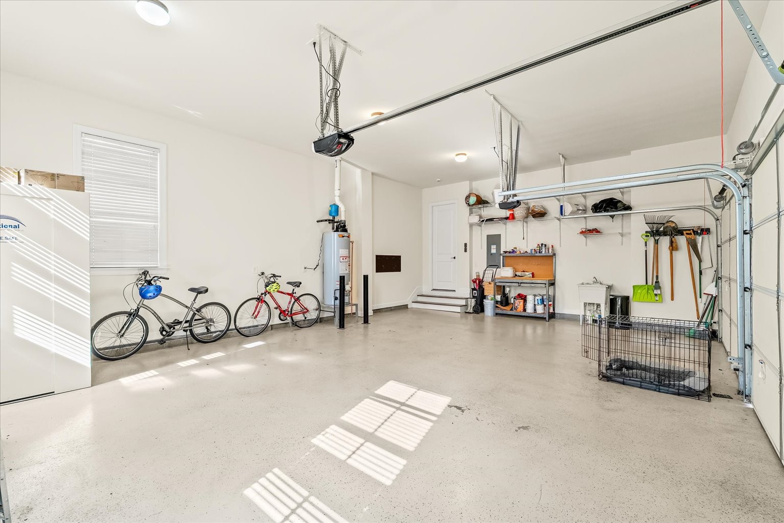 3 car garage with storm shelter