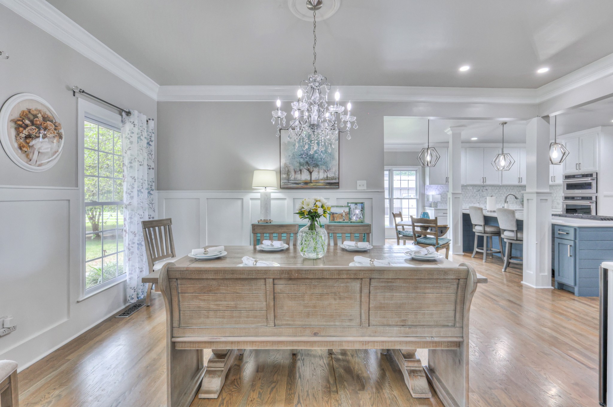 Dining room open to the kitchen