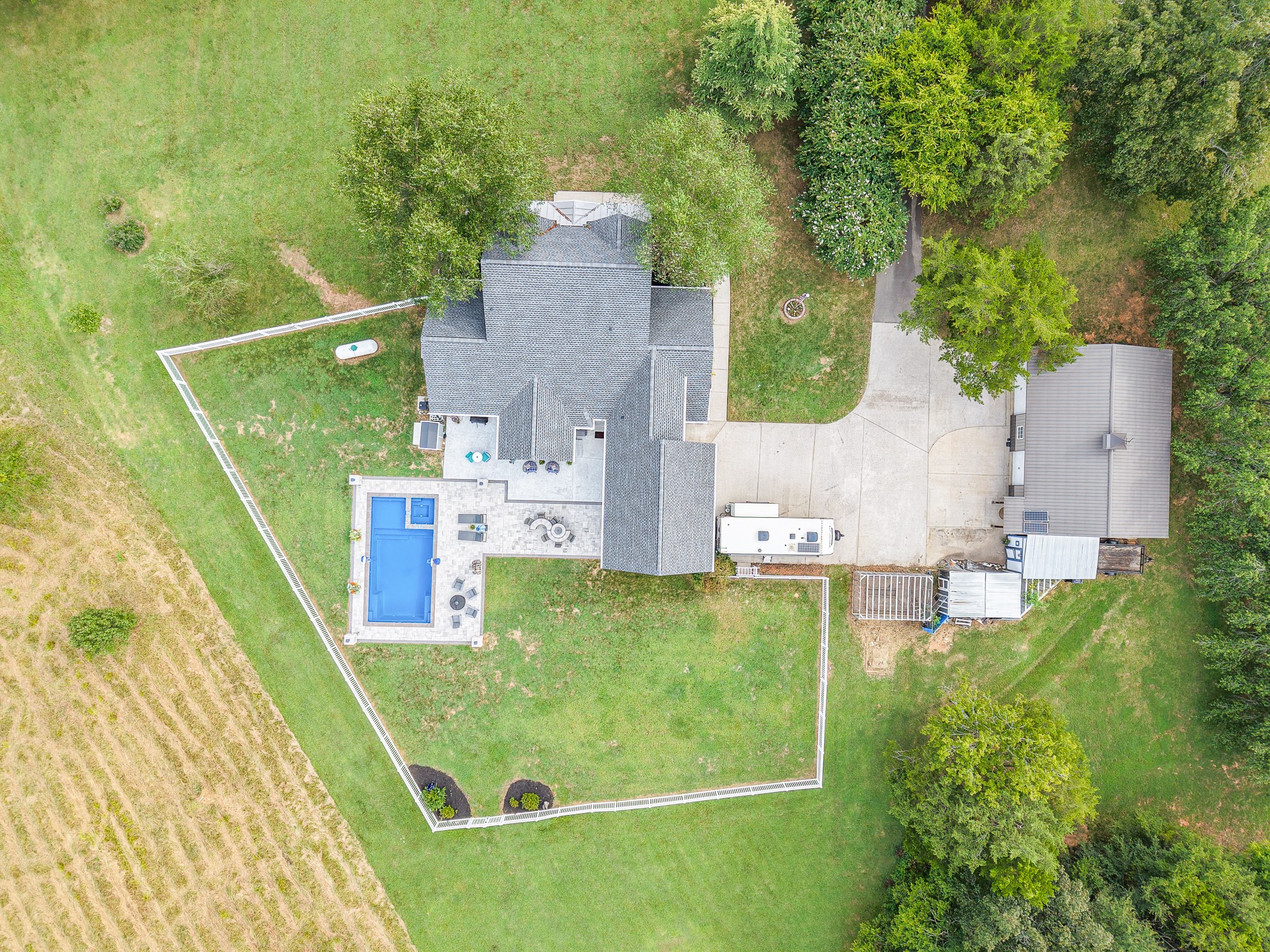 Aerial view. Gun range is at the lower, right corner