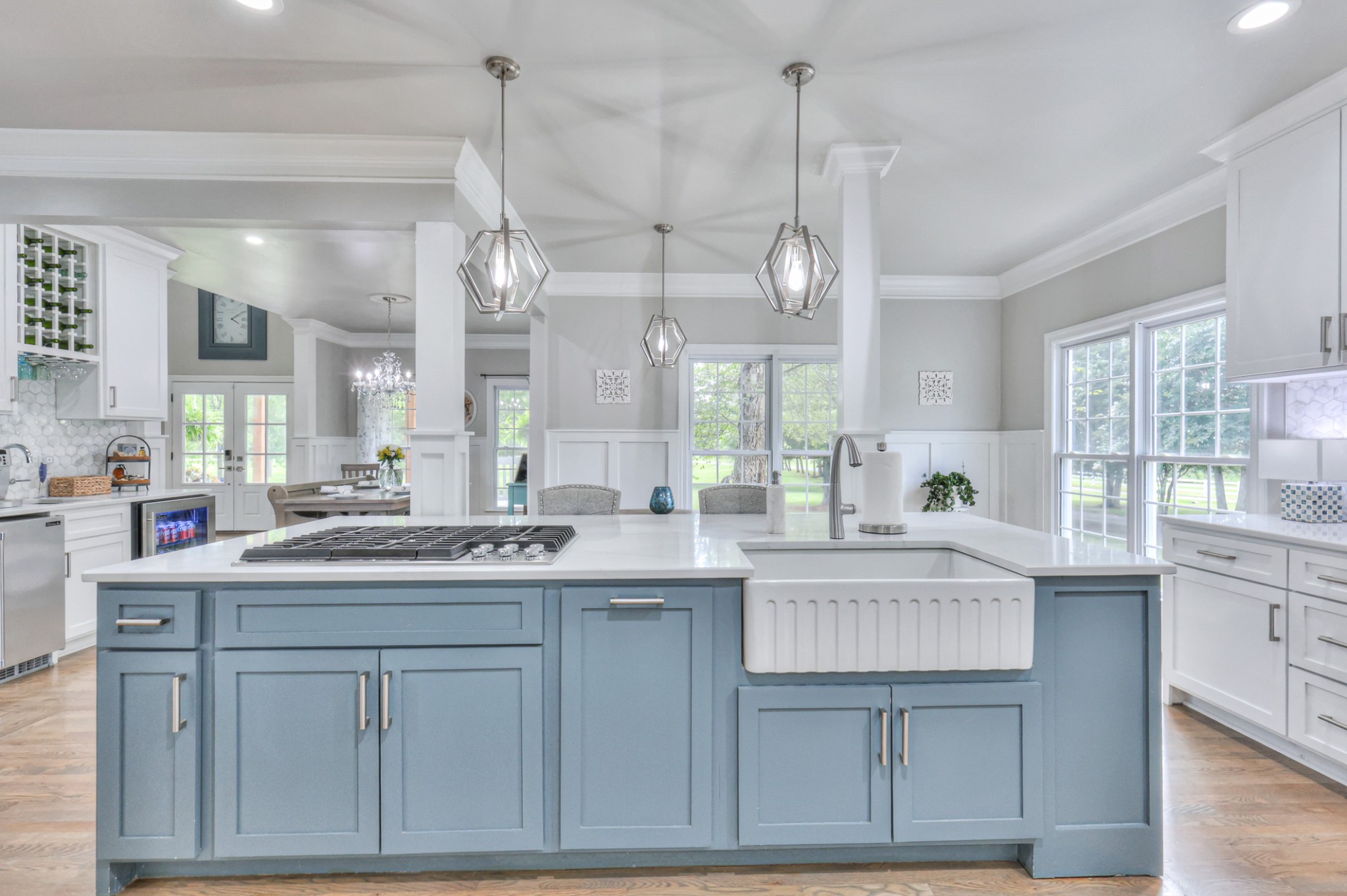 You can be at the sink and see who's coming up the long driveway but you will already know that someone is coming up because of the driveway alarm.