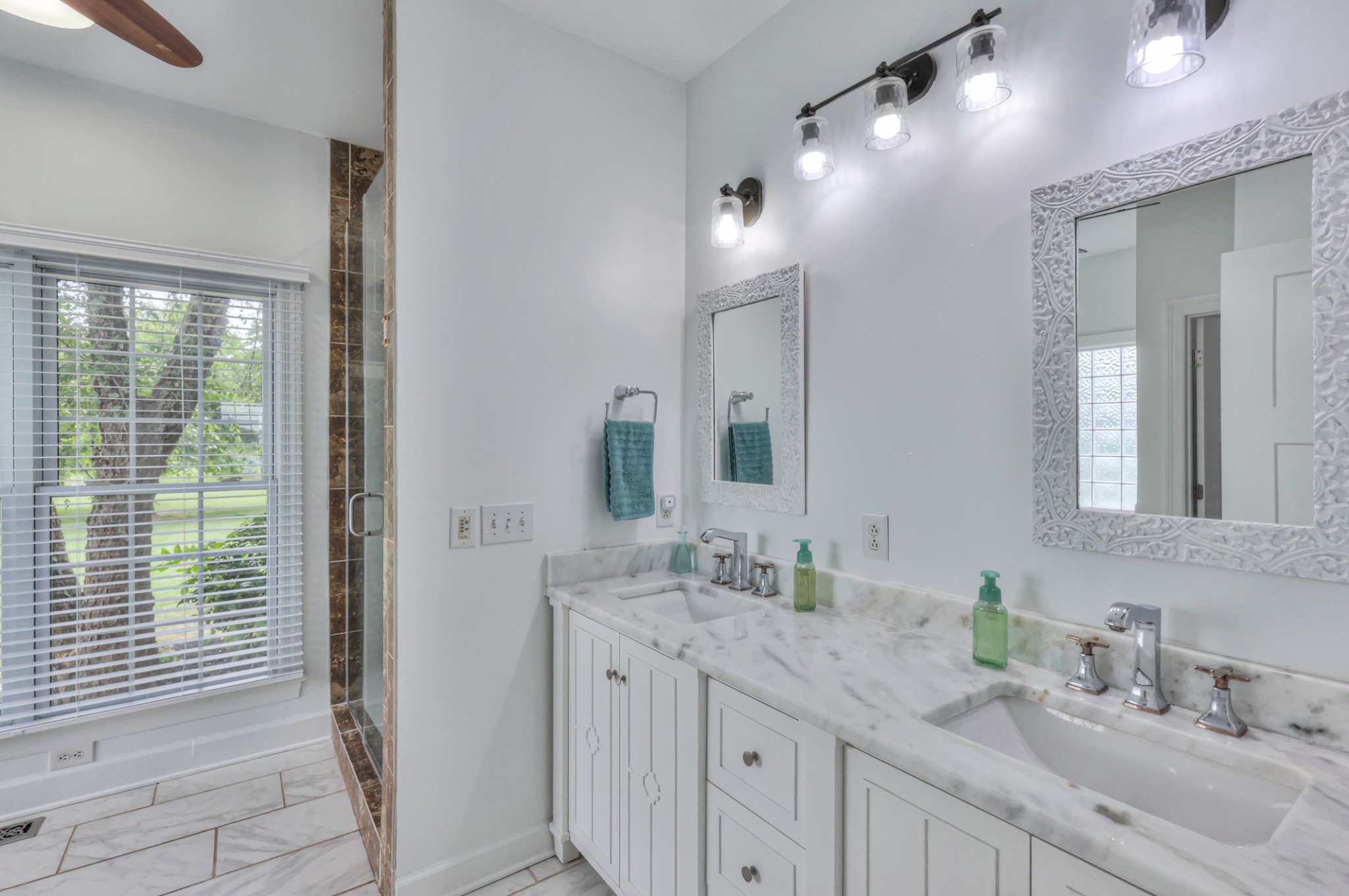 Double sinks in master bathroom