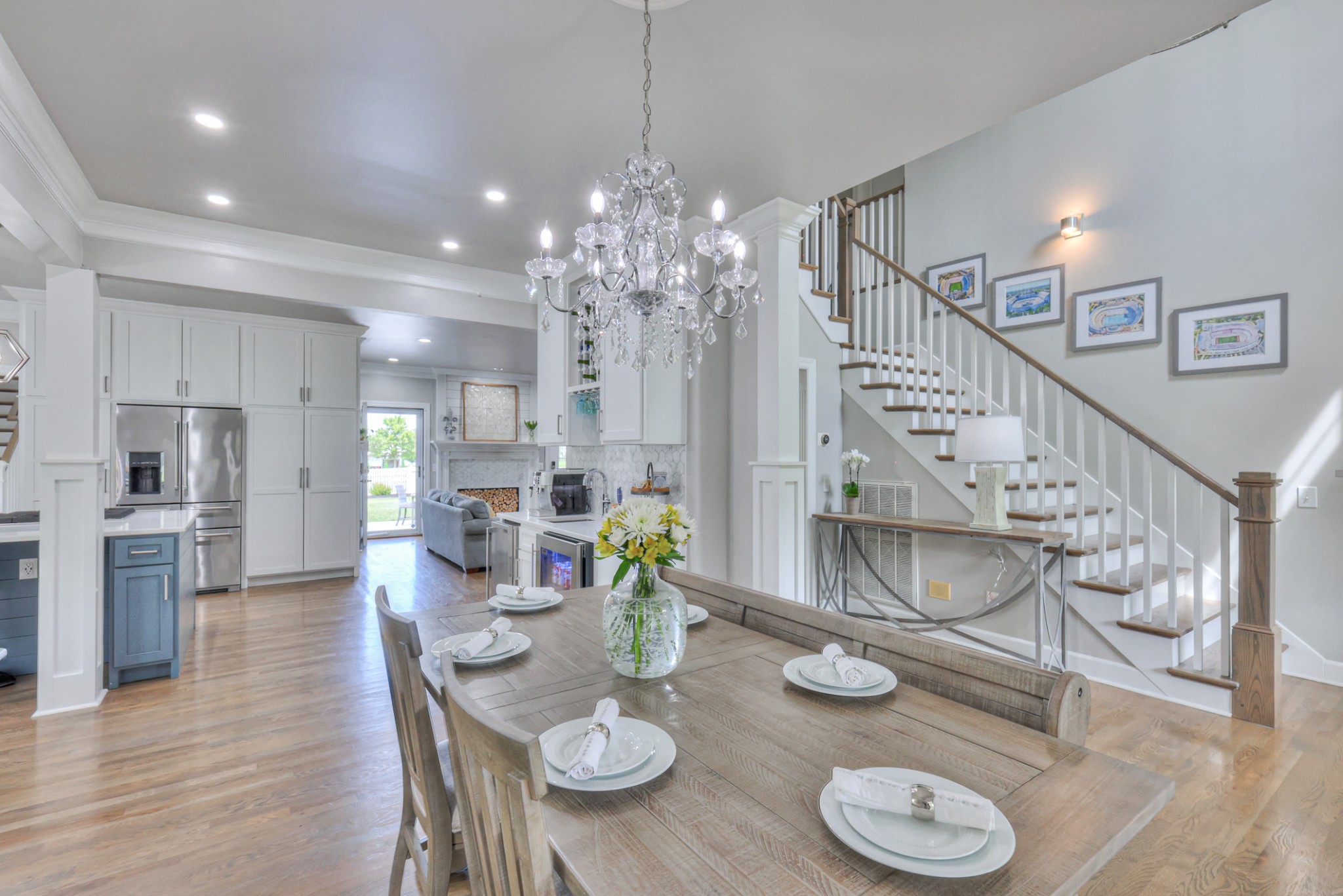 Dining room open to the family room