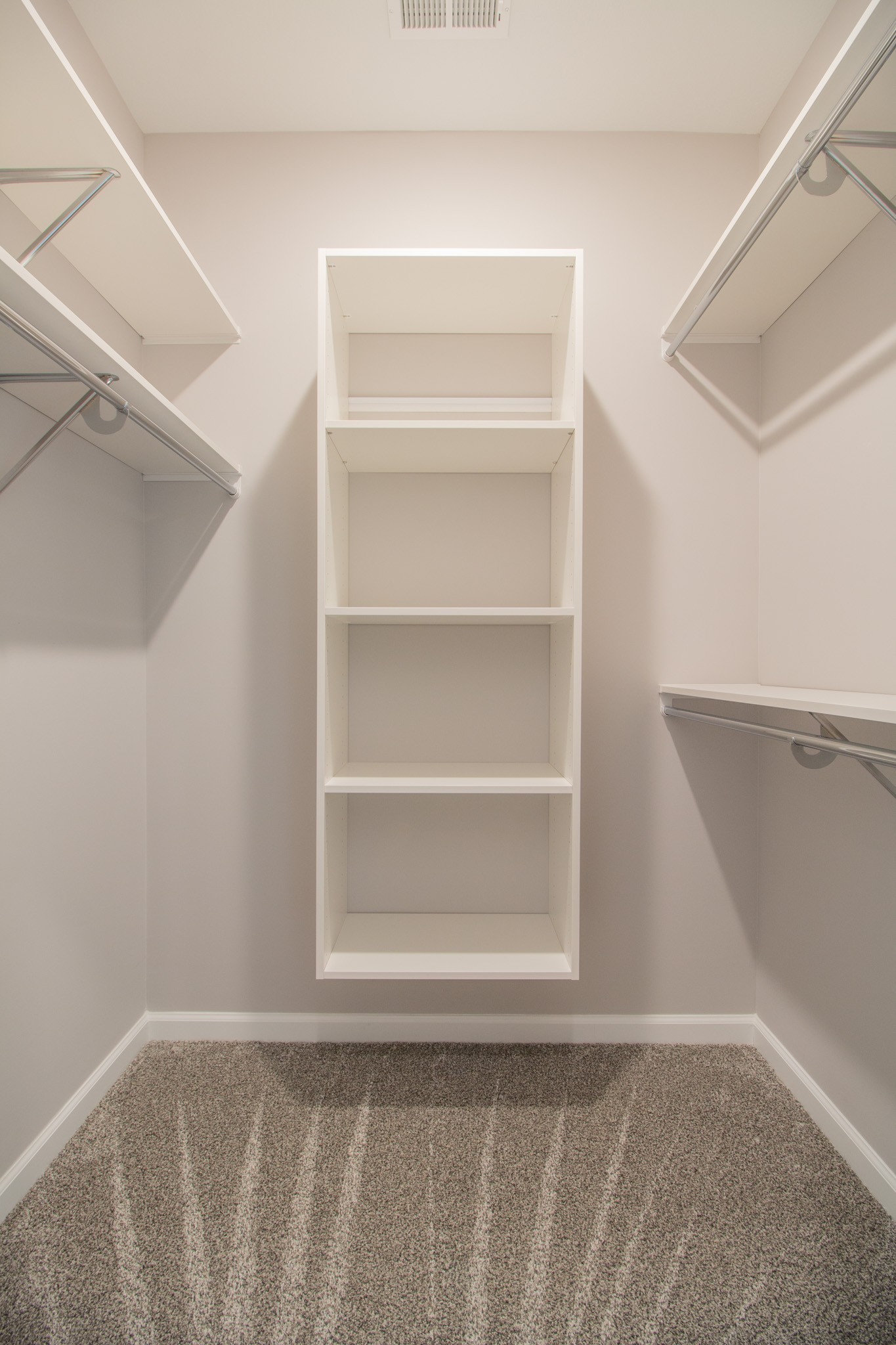 Walk-in Closet with Wooden Shelving!!