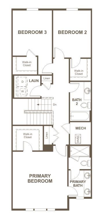 All bedrooms are located on the 2nd floor and include walk-in closets and 8' doors. The Primary Bathroom includes tile flooring, dual sinks with quartz countertops and a tiled shower.