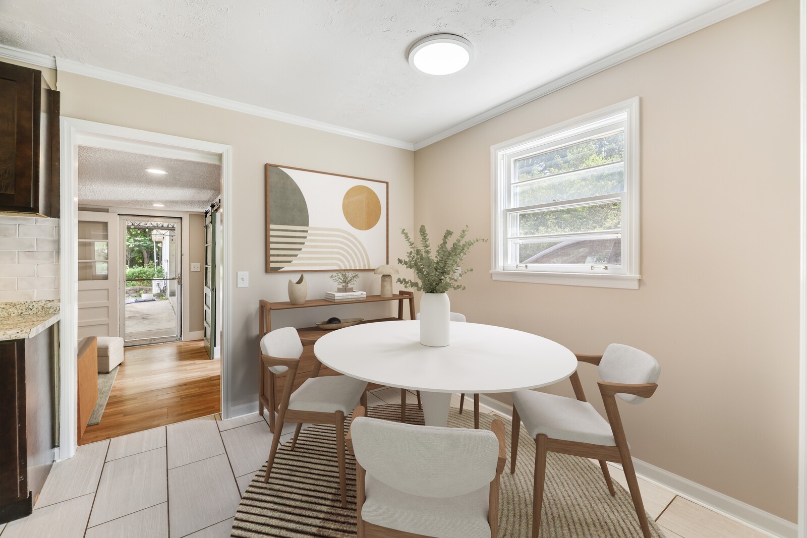 *virtually staged* enjoy an eat in kitchen