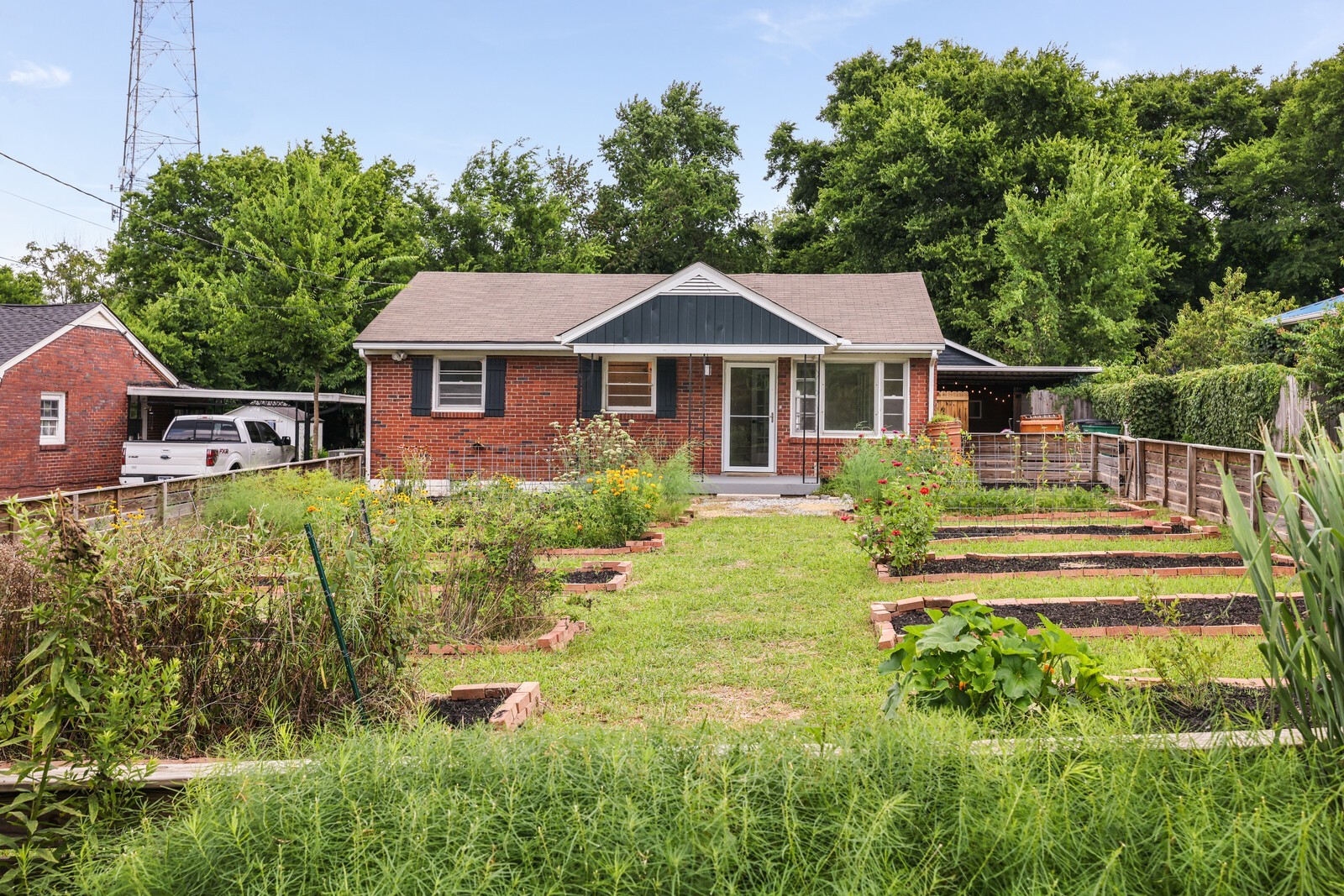 Exercise your green thumb and enjoy nature's bounty or make it all grass for a big front yard with lots of room to play